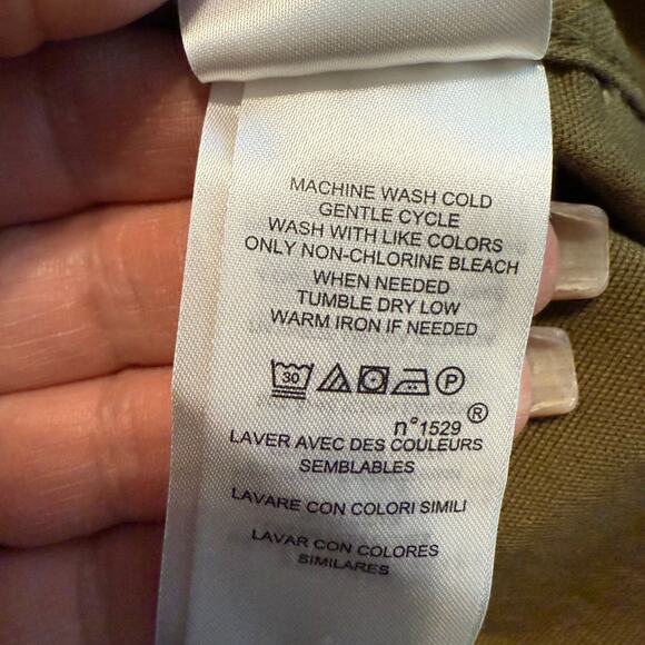 Women's Lauren Ralph Lauren Olive Crop Cargo Button Front Shirt Jacket Size 10 - Picture 3 of 10